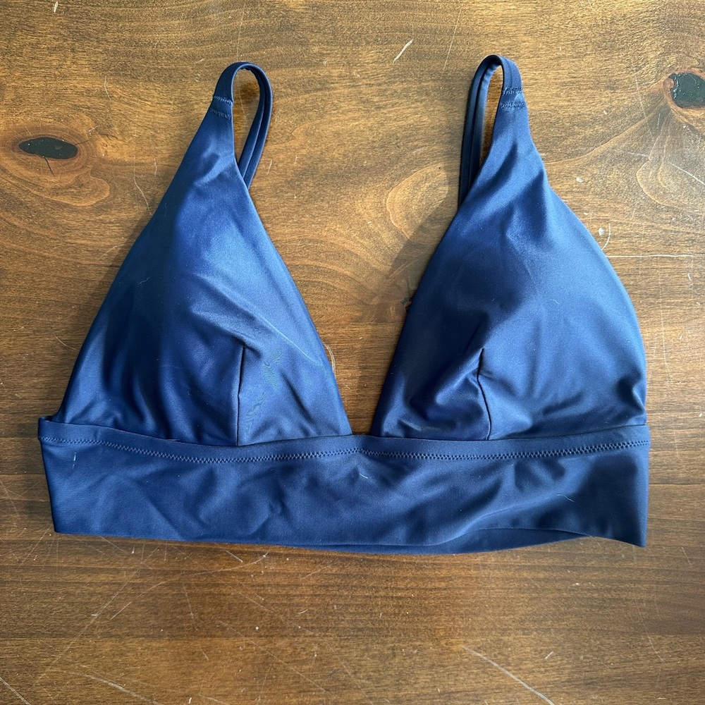 Aerie Triangle Bikini Top Navy